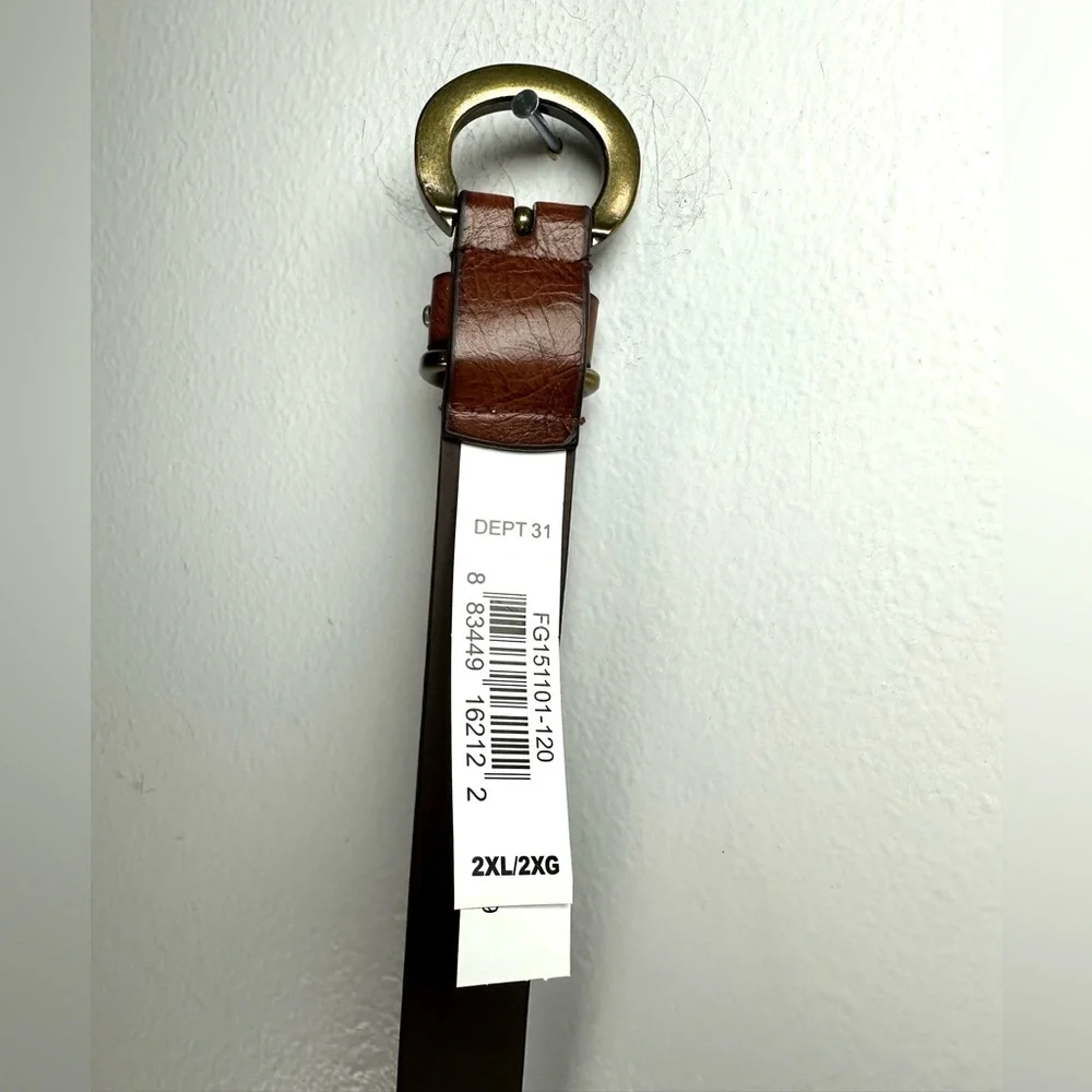 Brown Women's Belt with Gold, silver , and Black Stud Accents size 2x western